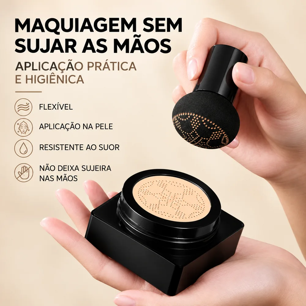Aplicação prática e higiênica da base sem sujar as mãos